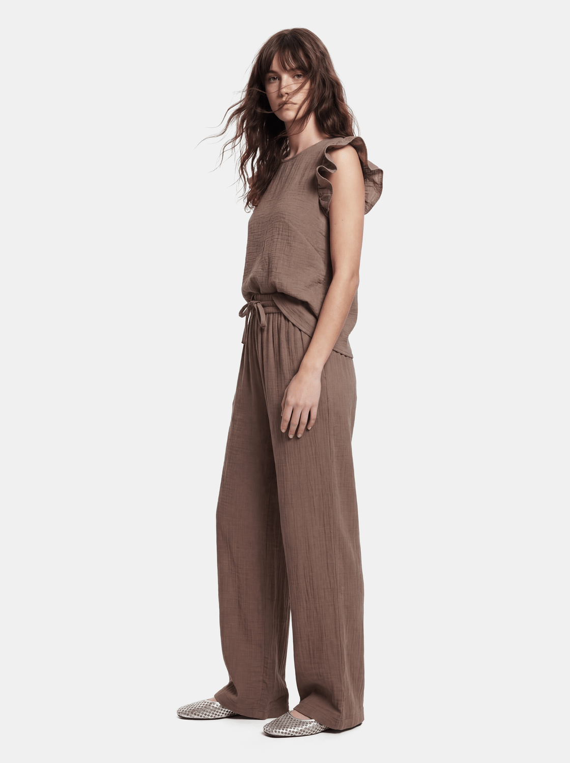 PCSASTINA Trousers - Coffee Quartz - VERO MODA & VILA Bergvik